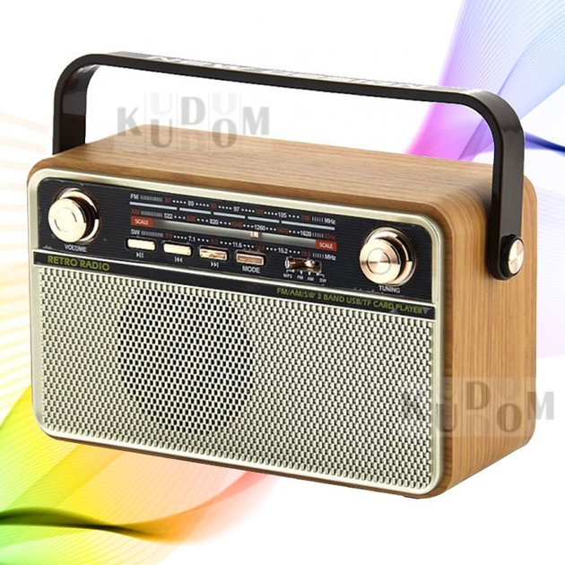 Мощное портативный FM радиоприемник под старину ретро КЕМАІ 5О5 ВТ ФМ ...