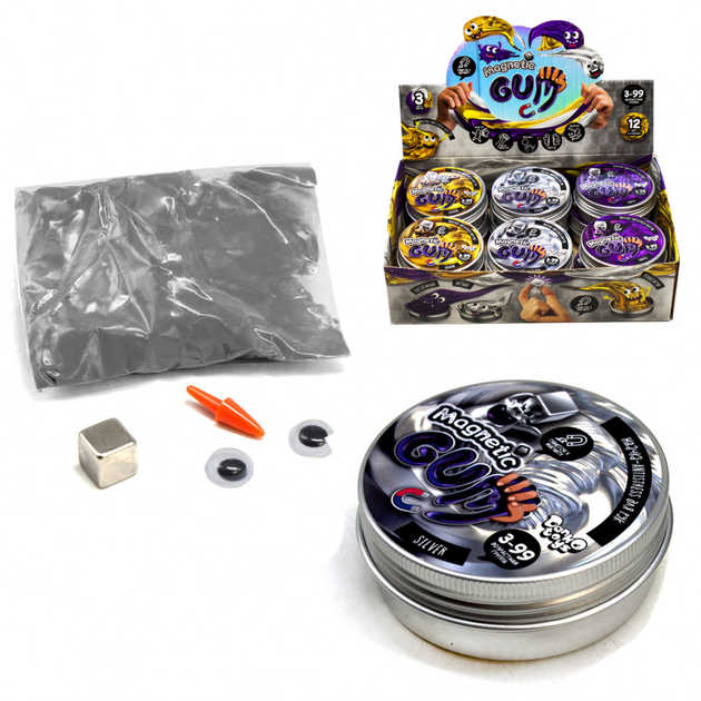 Жвачка для рук "Magnetic Gum" GUM-01 в металлической коробочке Серебристый - Фото 1 Жвачка для рук "Magnetic Gum" GUM-01 в металлической коробочке Серебристый - изображение 1