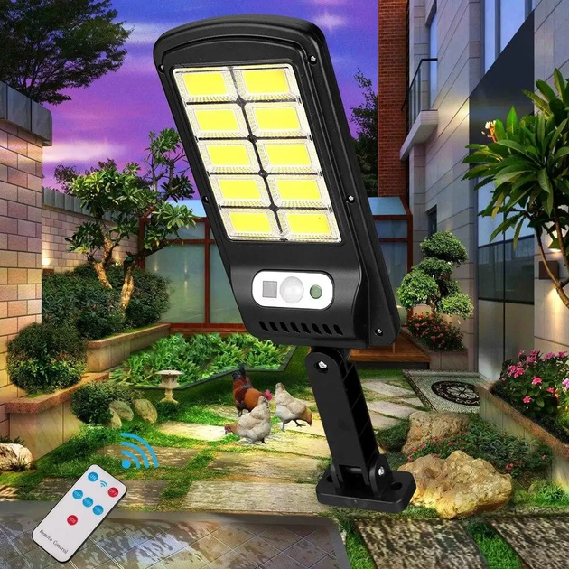 Вуличний світлодіодний ліхтар на сонячній батареї 2 штуки Solar Light SL-10COB з пультом, датчиком руху, акумуляторний - зображення 5