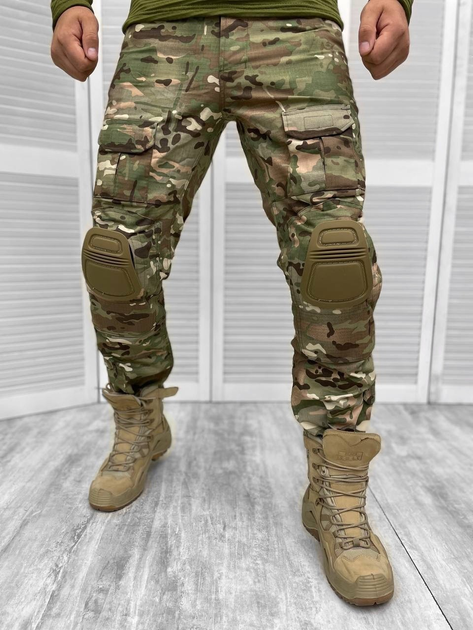 Тактические военные зимние боевые штаны с наколенниками, Камуфляж: Мультикам, Размер: XL - изображение 1