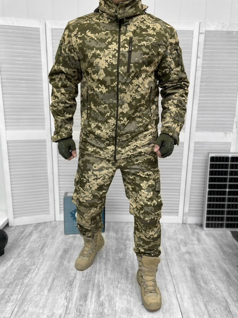 Тактическая теплая зимняя военная форма комплектом костюм Charter ( Куртка + Штаны ), Камуфляж: Пиксель ВСУ, Размер: L - изображение 1