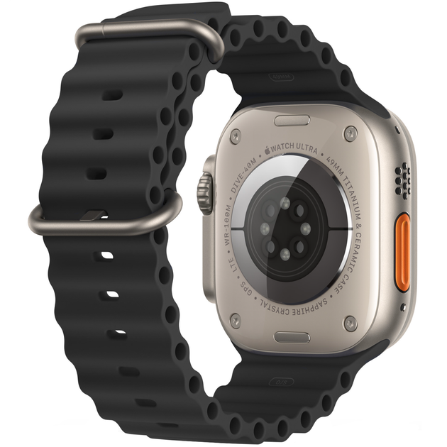 Силиконовый ремешок Apple Watch Ocean Band 49/45/44/42 mm, Black (HC) - изображение 3