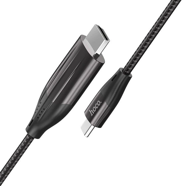 Кабель Type-C на HDMI HD Hoco on-screen cable (2m, 4K, 30Hz). Black - зображення 2