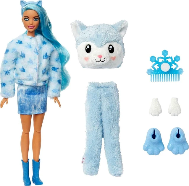 Лялька Барбі Сюрприз у костюмі Хаскі Змінює колір Barbie Cutie Reveal Doll HJL63 - Фото 6 Лялька Барбі Сюрприз у костюмі Хаскі Змінює колір Barbie Cutie Reveal Doll HJL63 - зображення 6