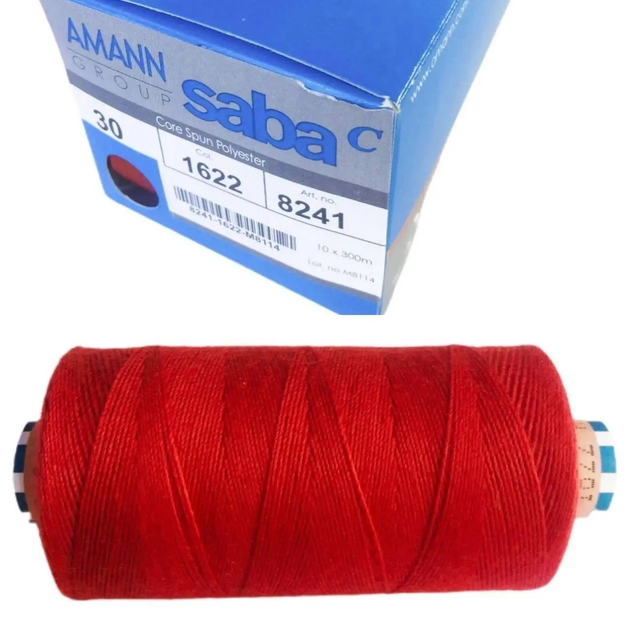 Нитки швейные армированные AMANN GROUP №30 цв. 1622 (300 м) красные ...