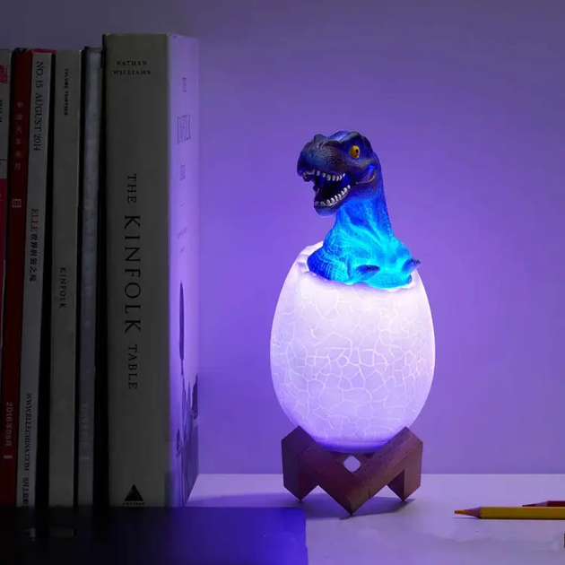 Ночник светильник лампа 3D Динозавр Dino яйцо с пультом управления - изображение 4