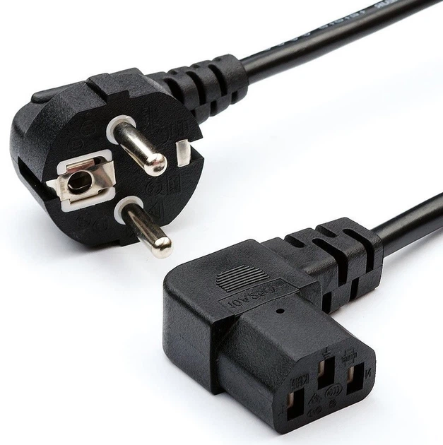 Кабель живлення C13 1.8m Cablexpert (PC-186A-VDE-1.8M) Кутовий (00103 ...