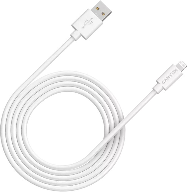 Кабель Canyon MFI-12 Lightning - USB 2 м White (CNS-MFIC12W) – фото ...