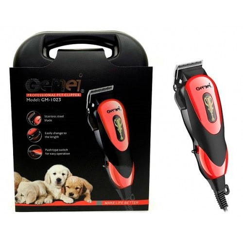 Машинка для стрижки животных для груминга Gemei GM 1023 Красный (1651203699) - изображение 7