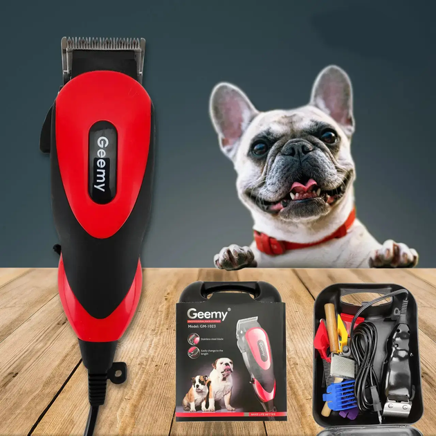 Машинка для стрижки животных для груминга Gemei GM 1023 Красный (1651203699) - изображение 8