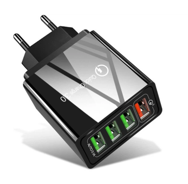 Зарядний пристрій Quick Charge 3.0 37W 4USB (BK376) (black) фото, відгуки