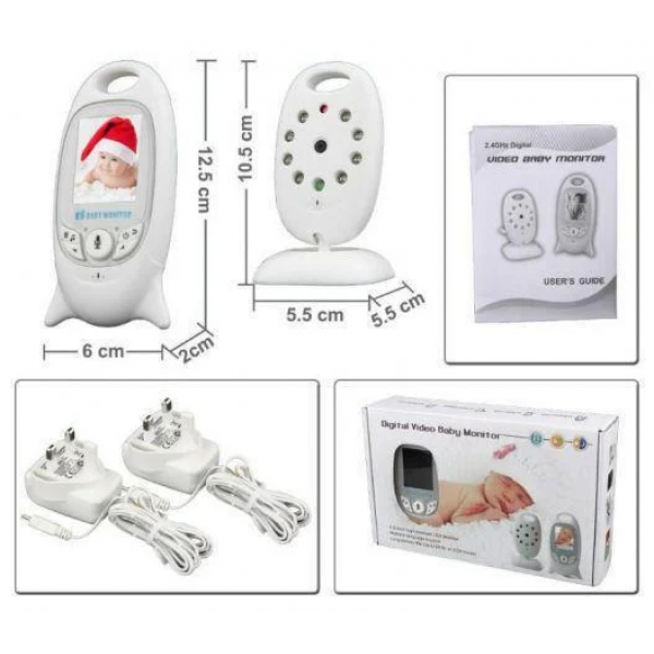 Відеоняня Baby Monitor VB601 з двухстороннім зв'язком і 8 колибельними + термометр Біла (10120) - изображение 4
