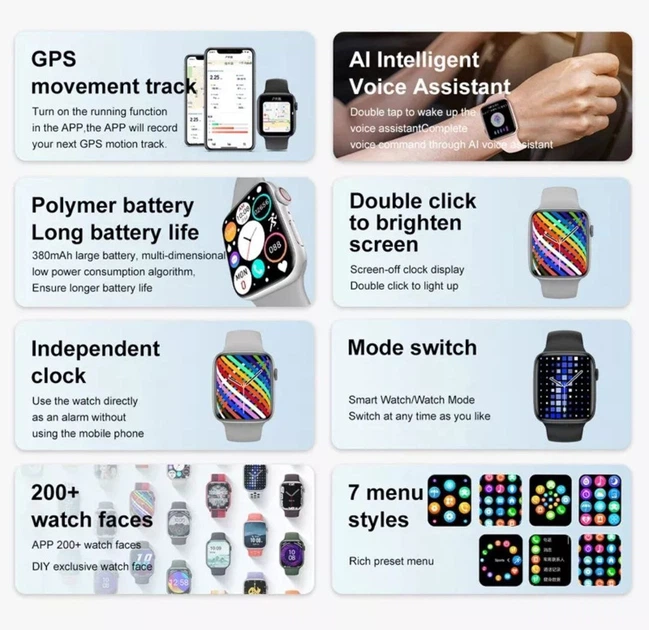 Смарт годинник Airplus GS8 Max Smart Watch 8 series White. Розумний фітнес годинник. Колір білий. - зображення 12