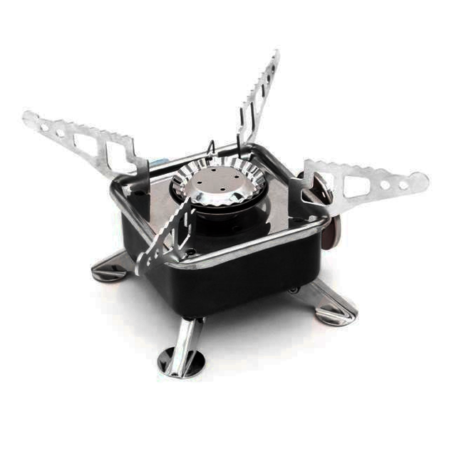 Походная портативная газовая горелка с пьезоподжигом Kovar Portable Stove складная, туристическая, для кемпинга Черный - изображение 7