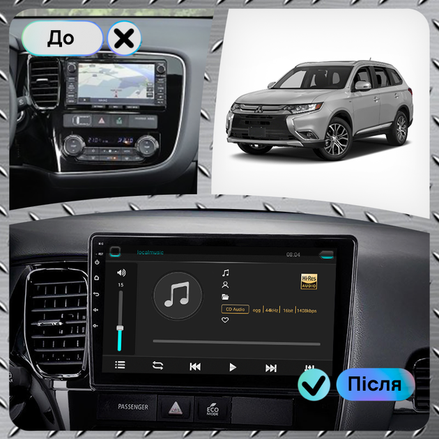 Штатная магнитола 10" Lesko для Mitsubishi Outlander III Рестайлинг 2014-2015 Top 4/32 4G WiFi GPS Митцубиси - Фото 3 Штатная магнитола 10" Lesko для Mitsubishi Outlander III Рестайлинг 2014-2015 Top 4/32 4G WiFi GPS Митцубиси - изображение 3