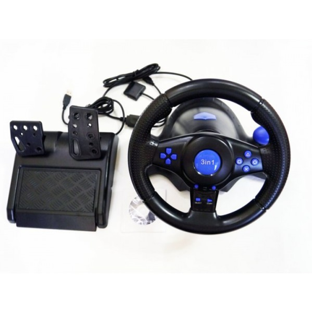 Игровой руль с педалями 3в1 Vibration Steering wheel PC/PS3/PS2/ 3в1 ...