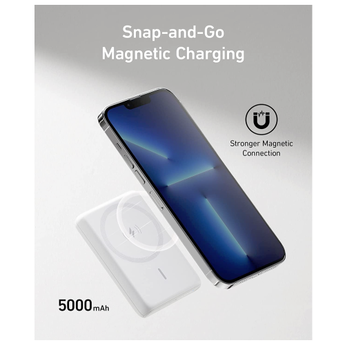 Магнітна батарея Anker 521 PowerCore Magnetic 5K 5000 мАч White (A1619) - зображення 2