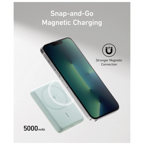 Магнітна батарея Anker 521 PowerCore Magnetic 5K 5000 мАг Green (A1619) - Фото 2 Магнітна батарея Anker 521 PowerCore Magnetic 5K 5000 мАг Green (A1619) - зображення 2