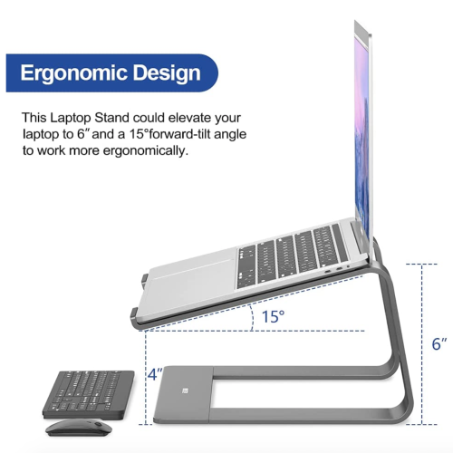 Подставка для ноутбука BESIGN Laptop Stand Aluminum Grey (LS03) - изображение 2