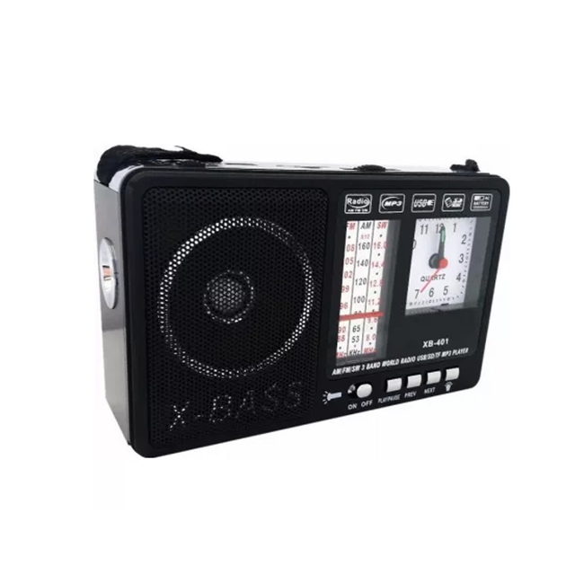 Радіоприймач Rotosonic XB-401C з ліхтарем на акумуляторі Black - зображення 1