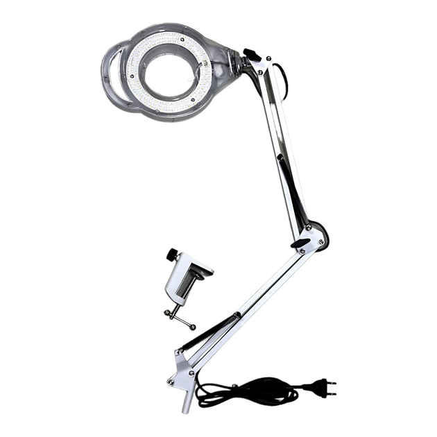 Лампа-лупа настольная на струбцине Global Fashion SP-33 белая – фото .
