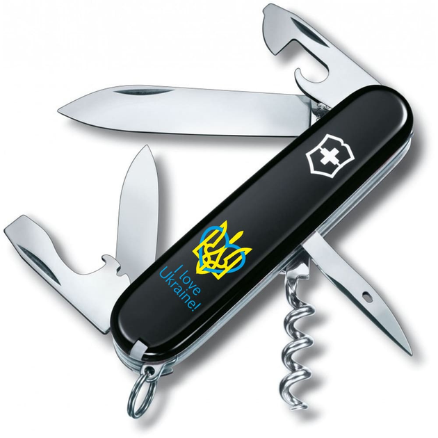 Складной нож Victorinox SPARTAN UKRAINE Трезубец с сердцем + I love Ukraine 1.3603.3_T1310u - изображение 1