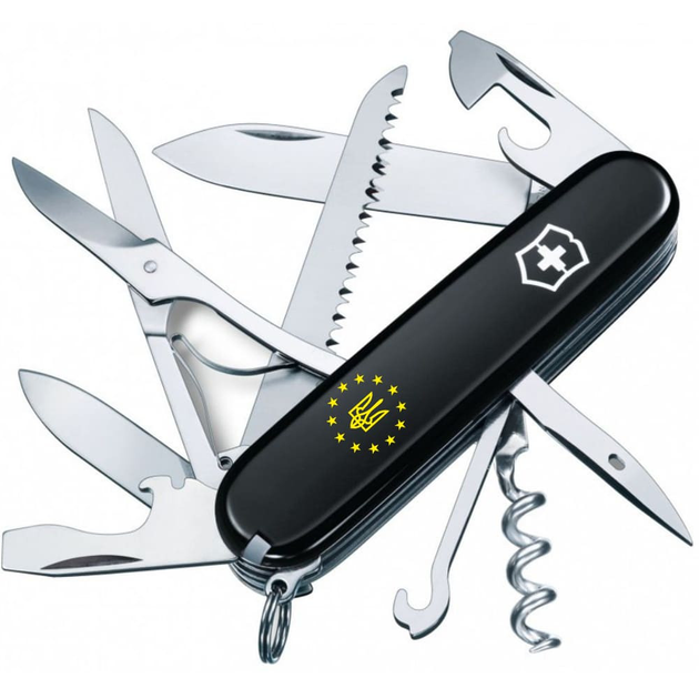 Складаний ніж Victorinox HUNTSMAN UKRAINE Тризуб в ЄС 1.3713.3_T1140u - зображення 1