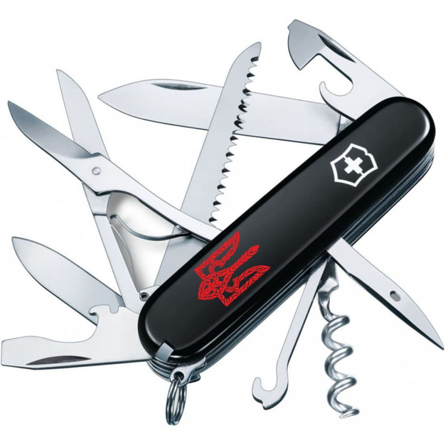 Складной нож Victorinox HUNTSMAN UKRAINE Трезубец плетёный крас. 1.3713.3_T0691u - изображение 1