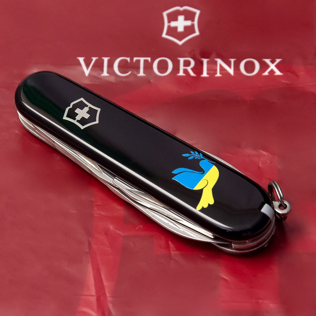 Складаний ніж Victorinox SPARTAN UKRAINE Голуб світу синьо-жовтий. 1.3603.3_T1036u - зображення 2