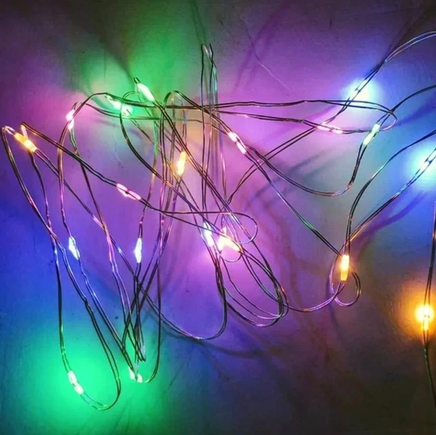 Світлодіодні гірлянди нитки Крапля Роси 20led 2м Multy на батарейках АА (5100) - изображение 1
