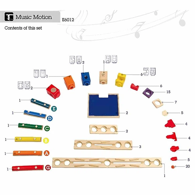Деревянный конструктор-головоломка Hape Music Motion (E6012) - Фото 4 Деревянный конструктор-головоломка Hape Music Motion (E6012) - изображение 4