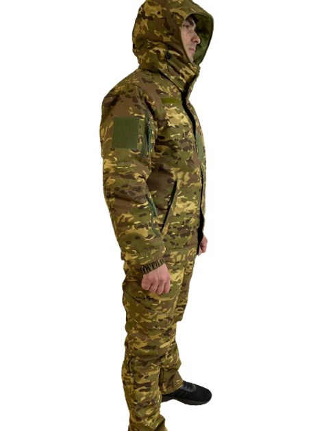 Тактическая зимняя теплая военная форма, комплект бушлат + штаны, мультикам, размер 50-52 - изображение 2