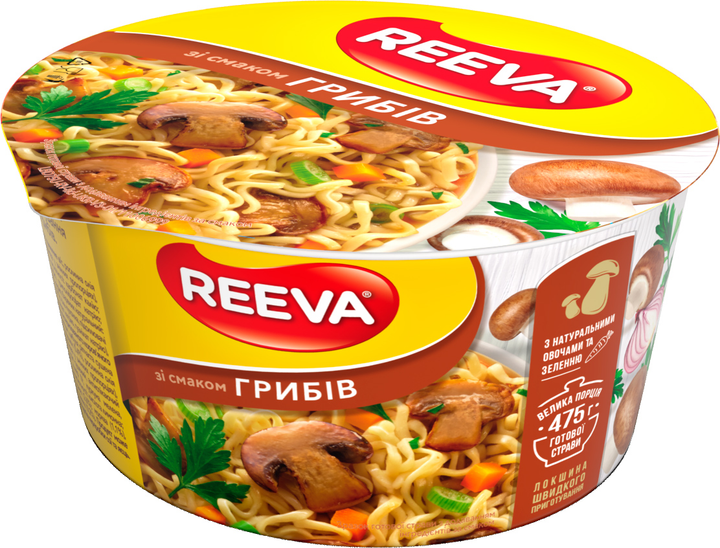 Упаковка лапши быстрого приготовления Reeva со вкусом грибов 75 г x 24 ...