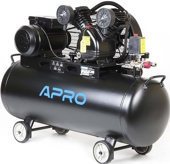 Компрессор Apro 2.2 кВт ресивер 100 л двухцилиндровый маслянный с ...