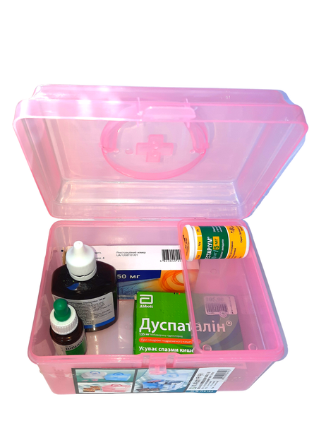 Органайзер для медикаментов "Аптечка" розовый (W100228) - изображение 1