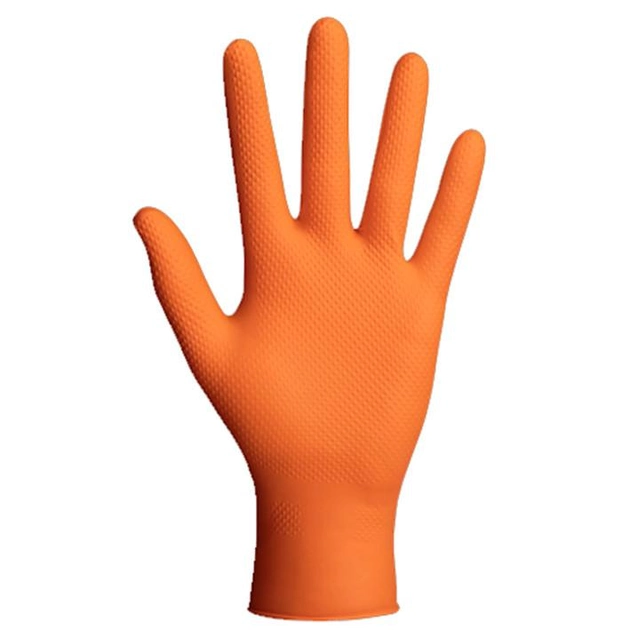 Нітрилові рукавички Cупер міцні Powergrip Mercator Medical, щільність 8.5 р. - оранжеві (50шт/25пар) L (8-9) - зображення 2
