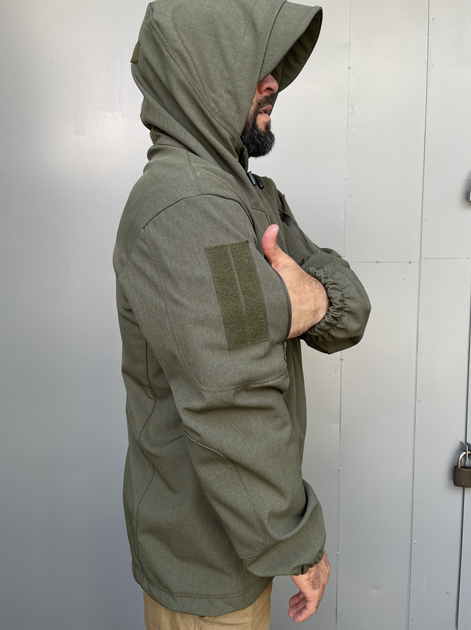 Куртка мужская тактическая военная с липучками под шевроны Combat Soft Shell ВСУ (ЗСУ) 8172 M 48 размер оливковая TK_1931 DM-3t - изображение 2