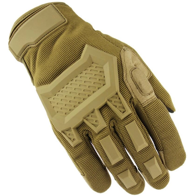Перчатки тактические FG FQ16SDF0207 Песочный XL полнопалые с защитой на костяшки + сенсорные нашивки - изображение 1