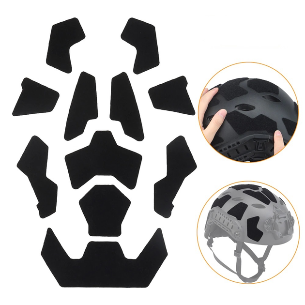 Панели липучки Velcro для шлема каски - 11 шт, Black (150560) - изображение 2