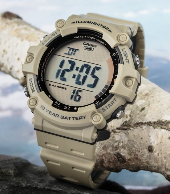 Мужские наручные часы Casio AE-1500WH-5AVEF Бежевые с серо-черным - Фото 1 Мужские наручные часы Casio AE-1500WH-5AVEF Бежевые с серо-черным - изображение 1