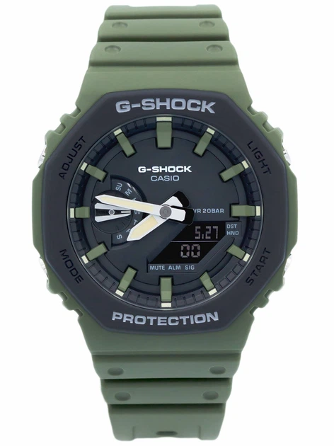 Мужские часы Casio GA-2110SU-3AER Черно-зеленые прочные - изображение 2