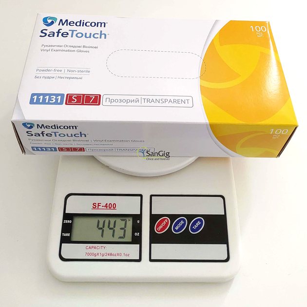 Перчатки виниловые Medicom, плотность 4.3 г. - Прозрачные (100 шт) S (6-7) - изображение 2