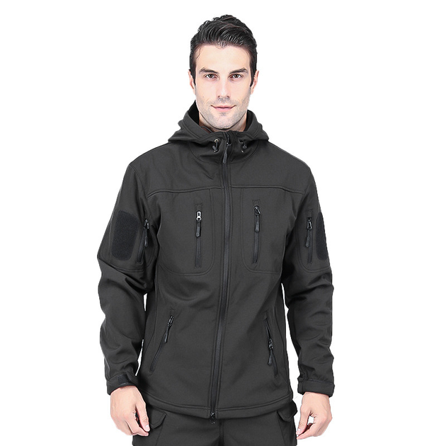Тактическая куртка Lesko A013 Black 3XL уличная теплая куртка на флисе на холодный сезон TK_2359 - изображение 2