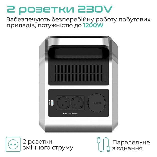 Зарядная станция VigorPool Captain / 1200 Вт / 1200 Вт⋅ч / LiFePO4 (VP21-EU) - Фото 4 Зарядная станция VigorPool Captain / 1200 Вт / 1200 Вт⋅ч / LiFePO4 (VP21-EU) - изображение 4