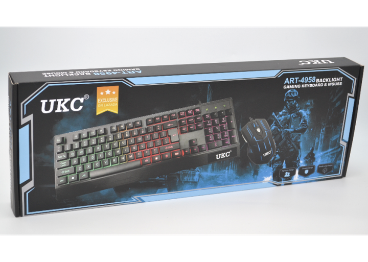 Клавиатура + мышка UKC M710 игровой набор периферии проводные с подсветкой Черная (11607) - изображение 2