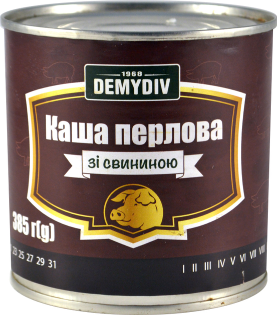 Консерва мясная Demydiv Каша перловая со свининой 385 г (4820202040996 ...
