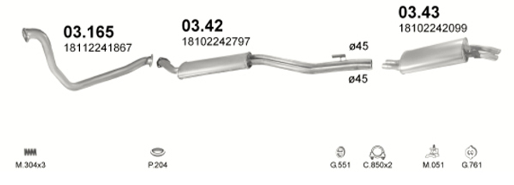 Глушник POLMO BMW E30 324TD 08/87-09/88 SDN Polmostrow (03.43) (Polmo-03.43) - зображення 2