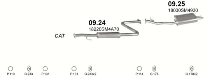 Резонатор POLMO Honda Accord 90-94 2.0i 16V SDN kat Polmostrow (09.24) (Polmo-09.24) - зображення 2