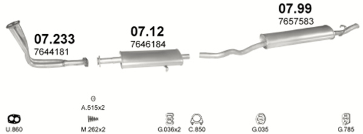 Глушник POLMO Fiat Tempra 1.4i.e.1.6i.eSDN90-92 Polmostrow (07.99) (Polmo-07.99) - зображення 2