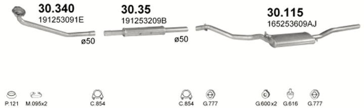 Глушник POLMO Volkswagen Jetta 1.6TD 89-92 Polmostrow (30.115) (Polmo-30.115) - зображення 2